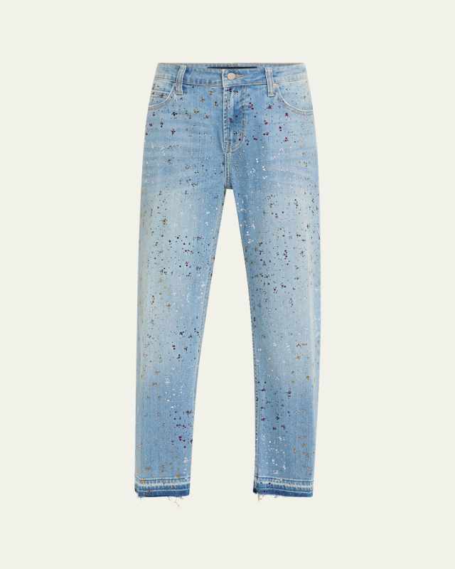 Meteor Shower Straigth-Leg Ankle Boyfriend Jeans
